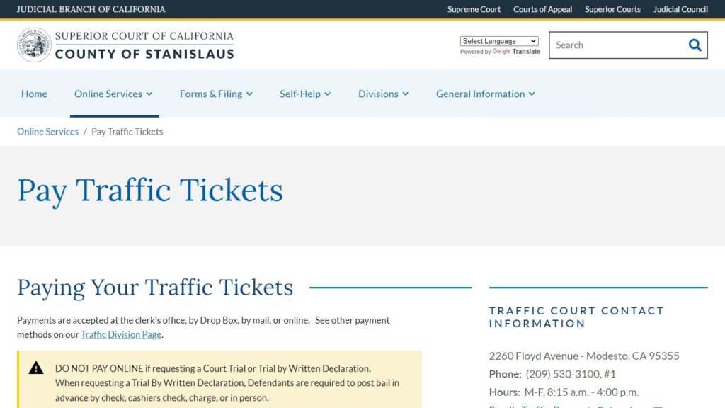Pay Traffic Ticket in California