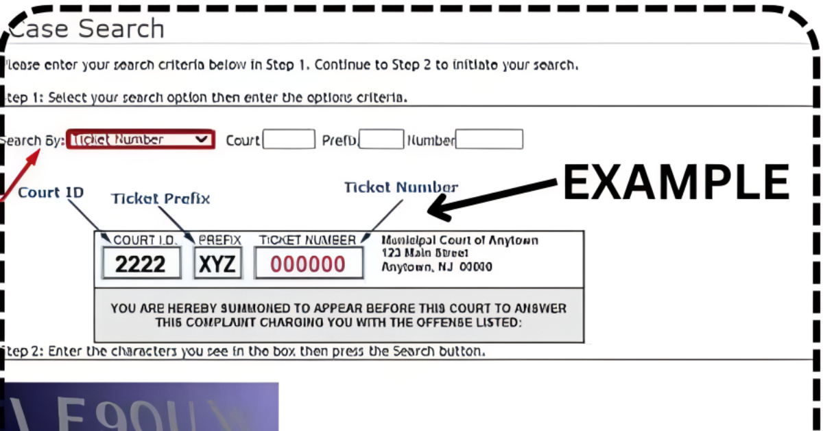 Find New Jersey Ticket number